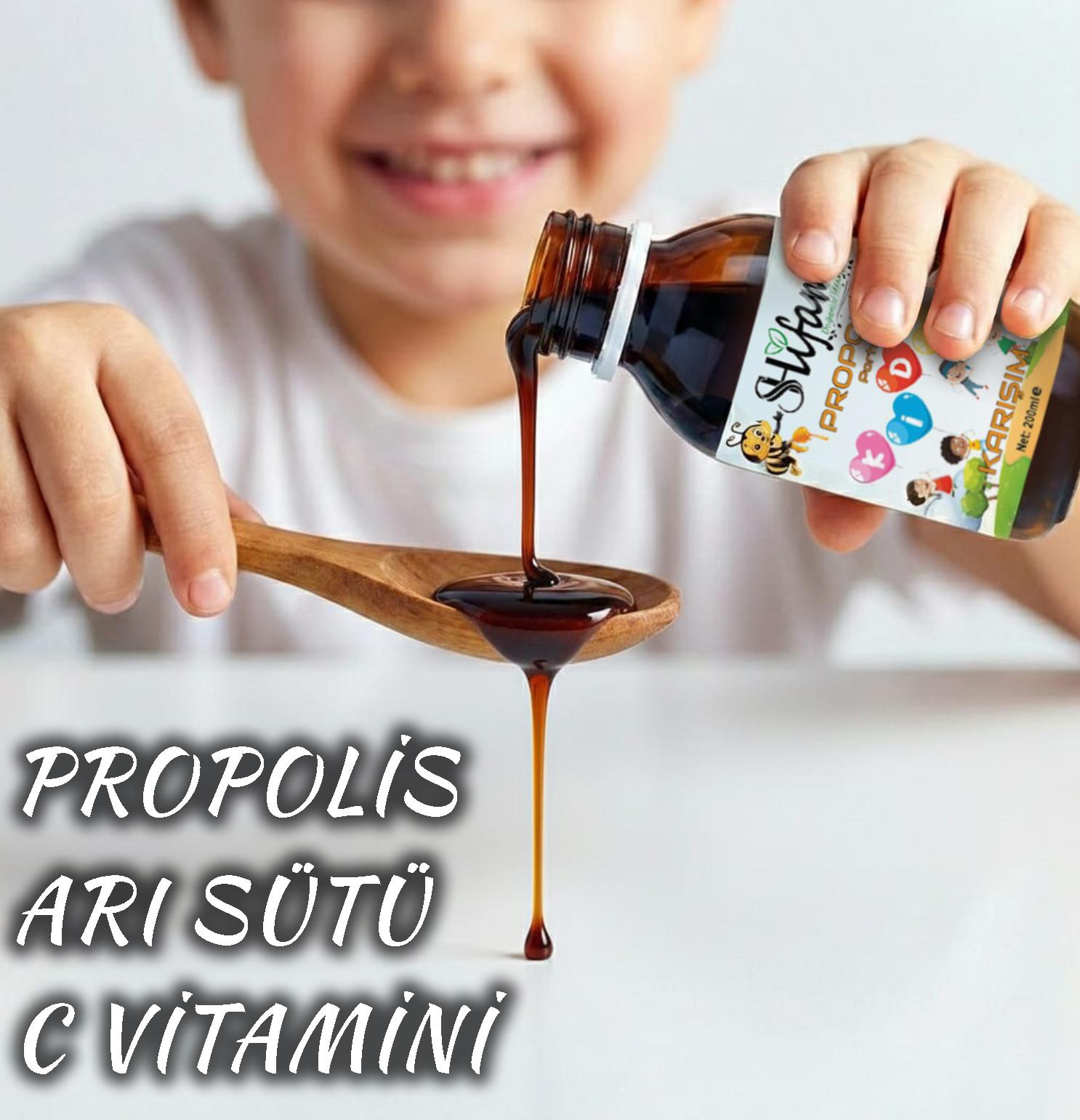 C Vitamini & Propolisli Kıds Karışım 200 ml (DOĞAL PORTAKAL AROMALI)